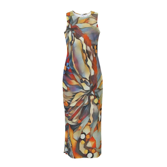 “Outback Hues” Beach Perspective Chiffon Sleeveless Dress
