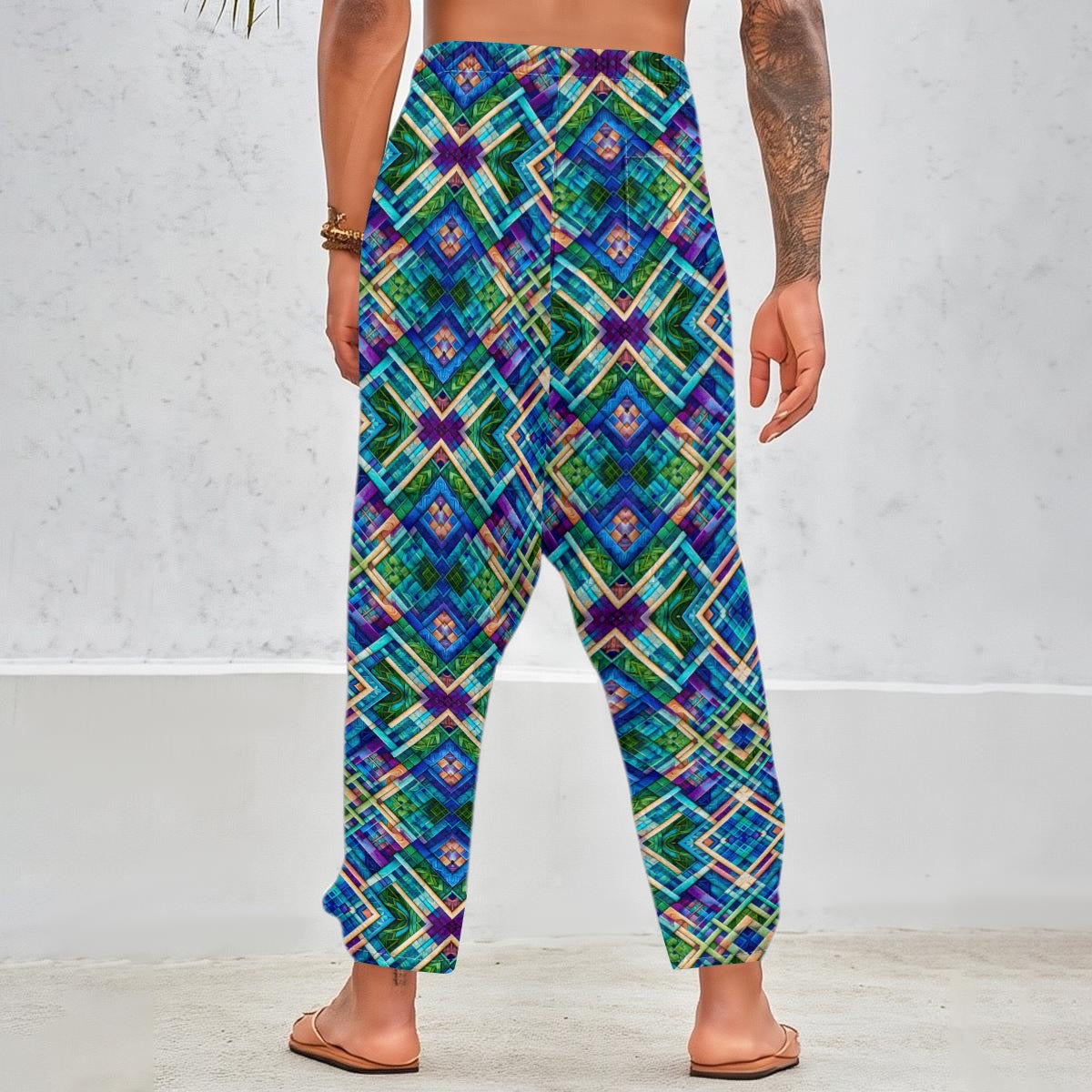 “Ocean Plaid” Men’s Harem Pants