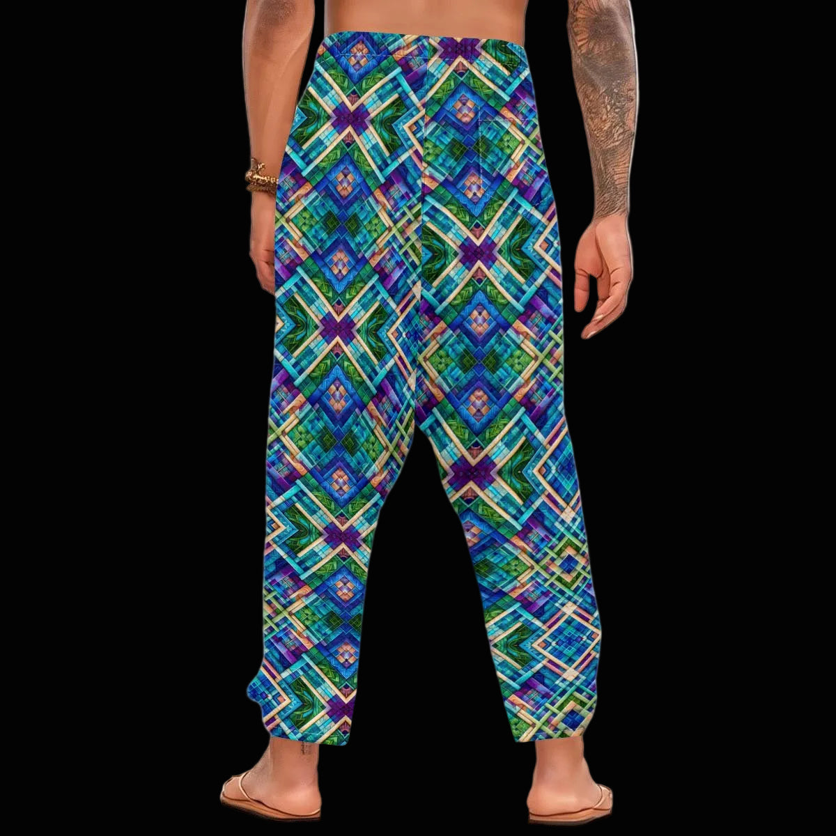“Ocean Plaid” Men’s Harem Pants
