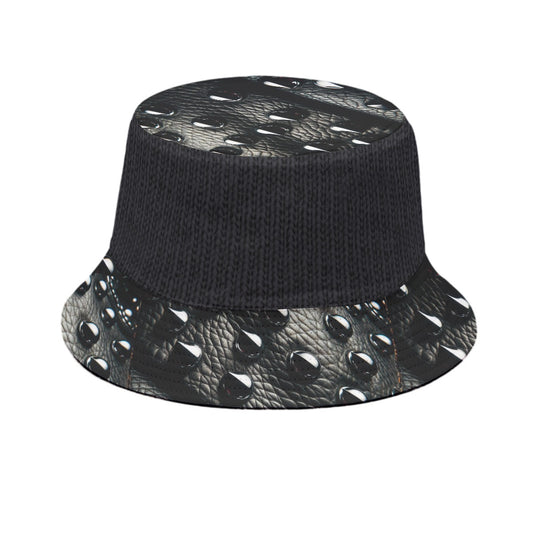 “Leather & Knit” Bucket Hat