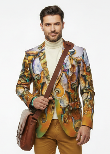 “River Stones” Men's Casual Flat Lapel Collar Blazer | 245GSM Cotton