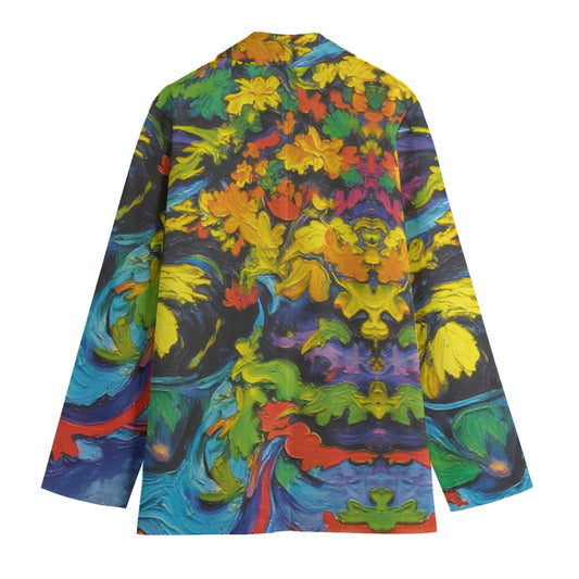 “Spring Impasto” Women's Leisure Blazer | 245GSM Cotton