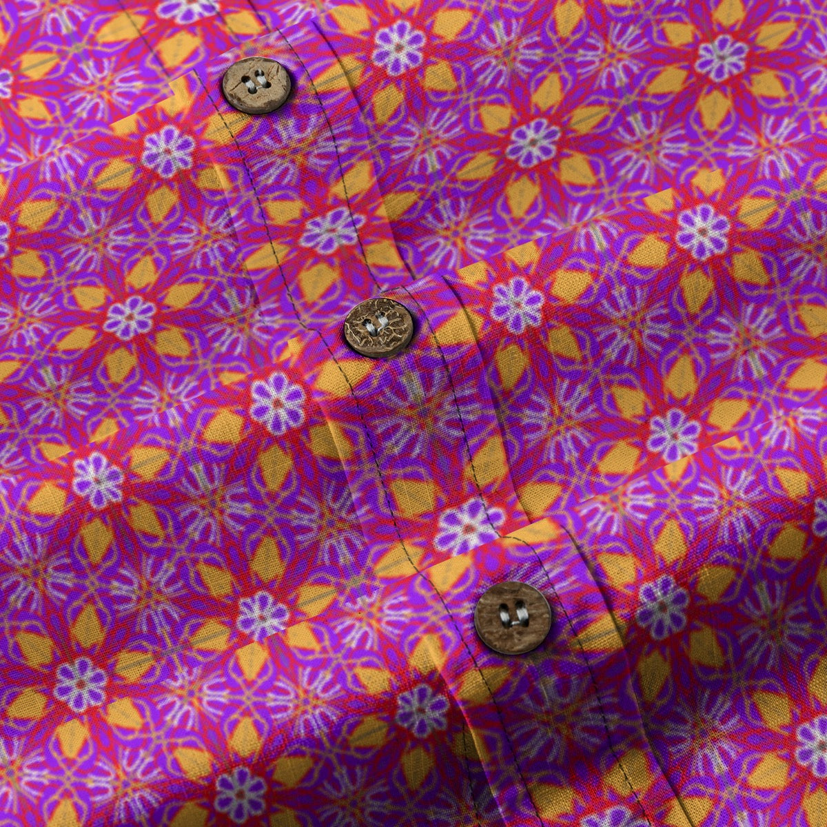 “Fuchsia Fiesta” Men's Breathable Cotton Shirt|125GSM