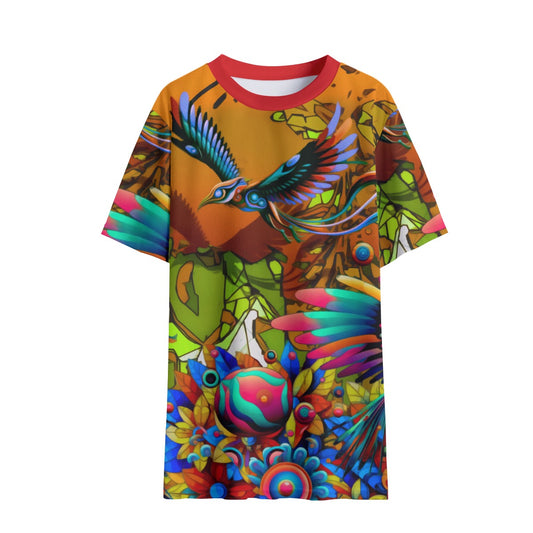 “The Delightful Garden” - Yellow Children's Round Neck T-Shirt|145GSM Birdseye