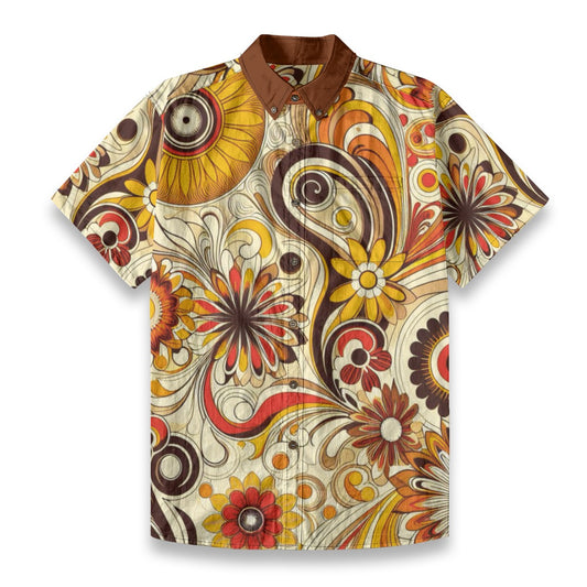 “Retro Paisley” Men's Breathable Cotton Shirt|125GSM