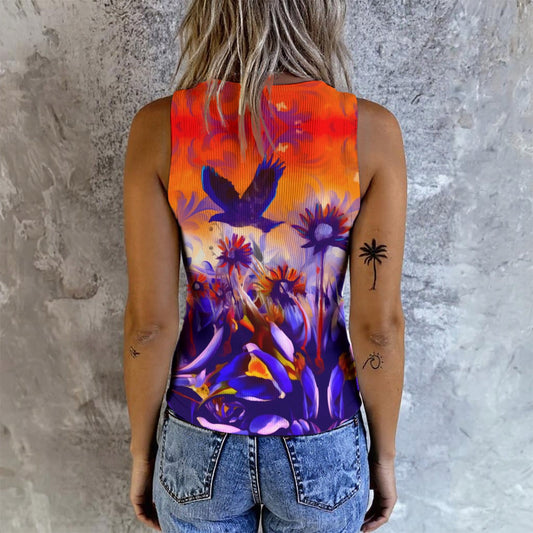 “Sunset Flight” Women's Button Vest