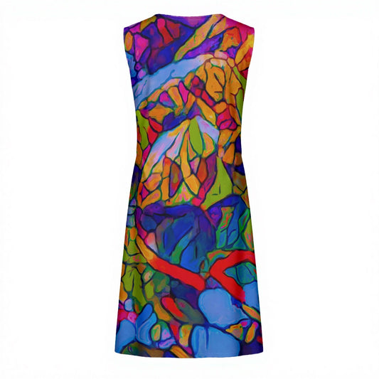 “Cerulean Spectrum” Women'S Hoop Suspender Dress
