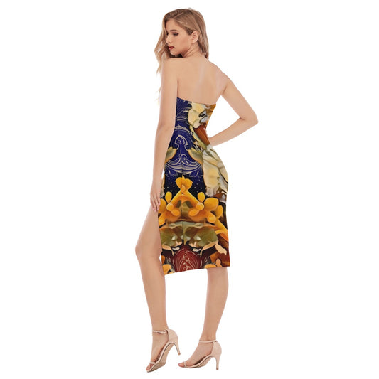 “Solara” Women's Side Split Tube Top Dress