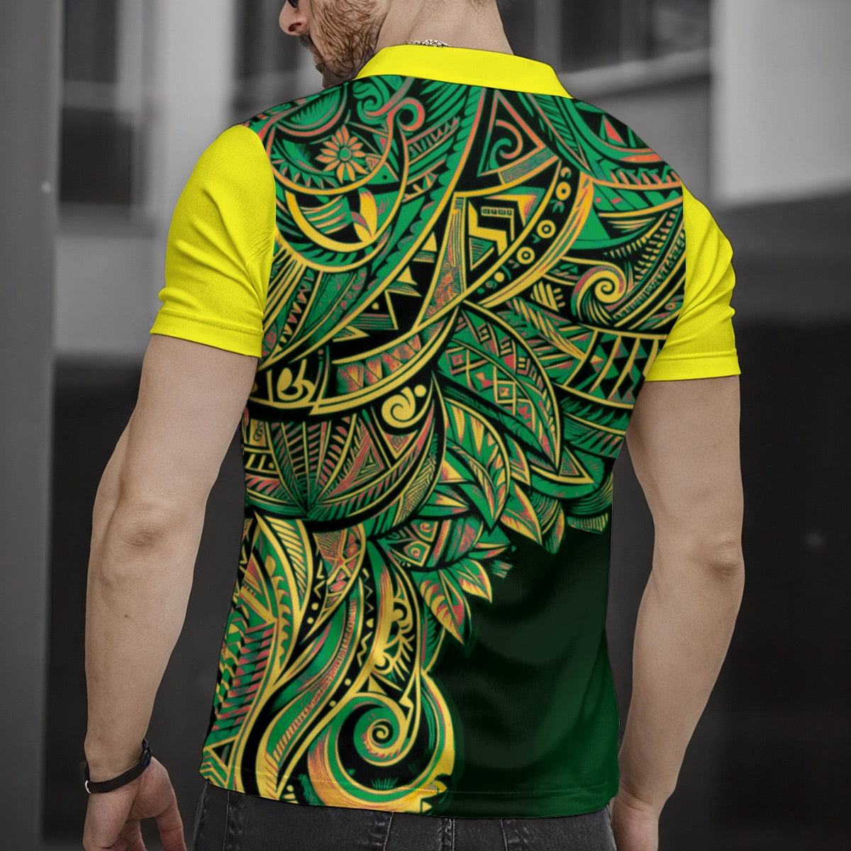 “Aussie Paua” Men's Short Sleeve Button Polo Shirt