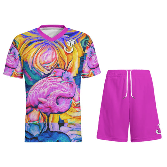 “Fuchsia Flamingo” Children's Sports T-Shirt Set