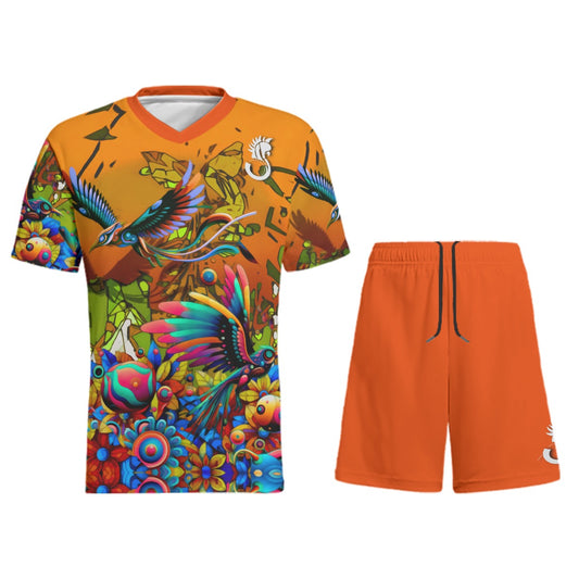 “Yellow Garden of Delights” Children's Sports T-Shirt Set