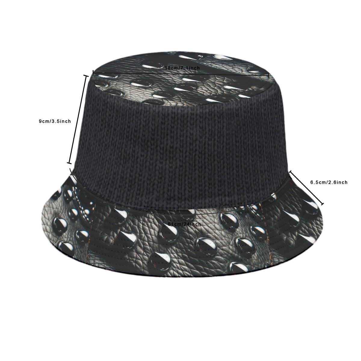 “Leather & Knit” Bucket Hat
