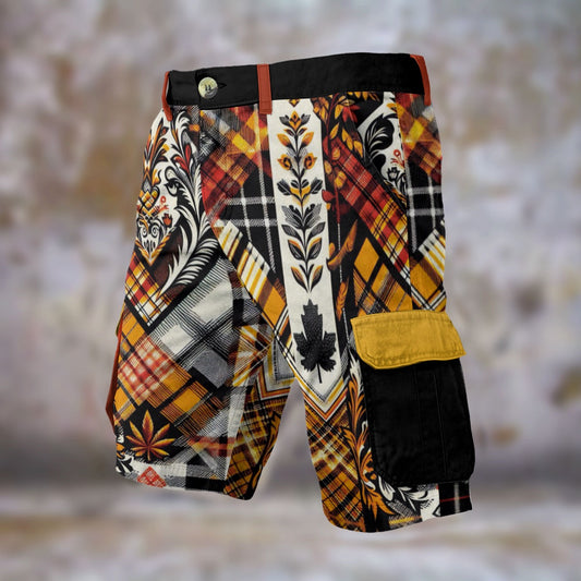 “Tartan 25 V3” Print Men's Cargo Shorts