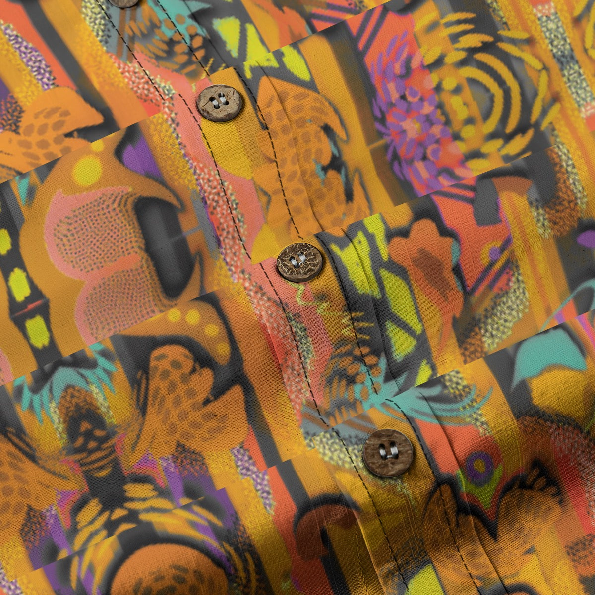 “Labyrinth” Mustard -Children's Shirt With Pocket | 125GSM Cotton