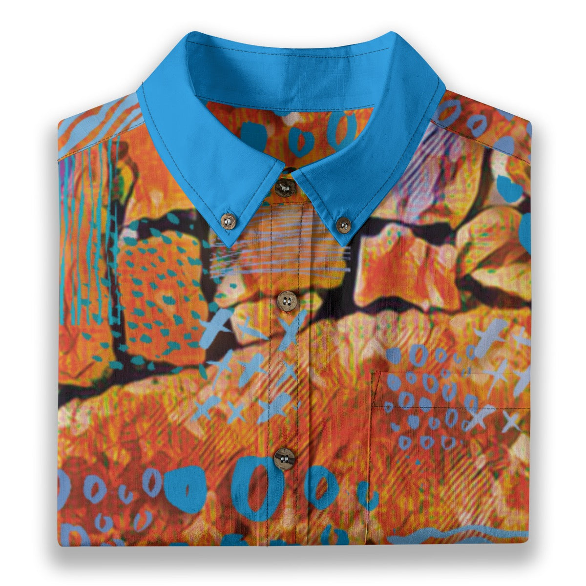 “Azure Canyon” Men's Breathable Cotton Shirt|125GSM
