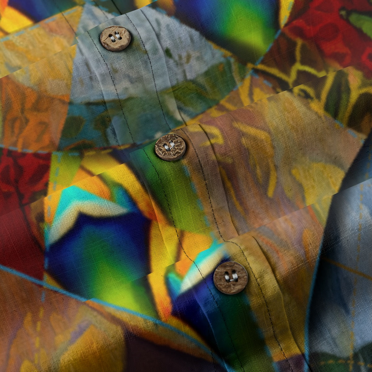 “Earthen Tessellation” Men's Breathable Cotton Shirt|125GSM