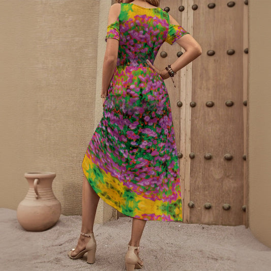 “Festival” Women's V-neck Off-shoulder Dress