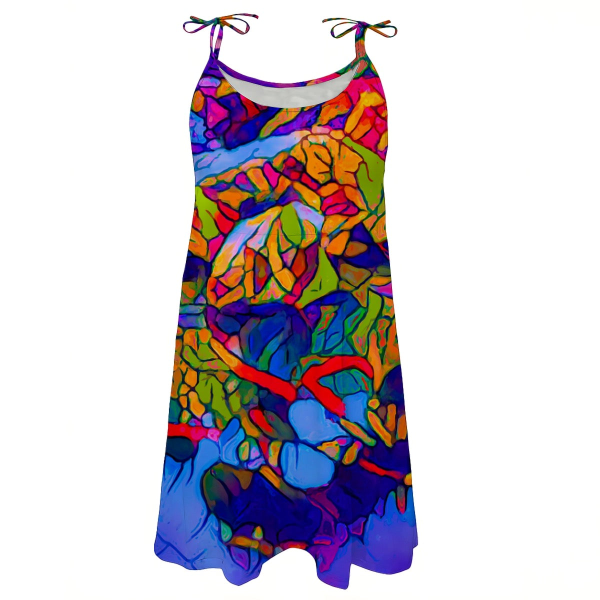 “Cerulean Spectrum” Women's Beach Tie Dress