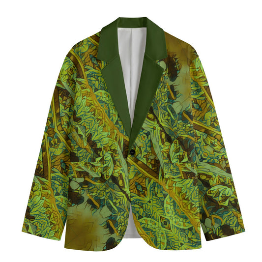 “Nephrite” Casual Flat Lapel Collar Blazer | 245GSM Cotton