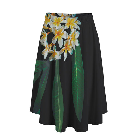 “Frangipani” Women's Long Maxi Skirt With Pockets