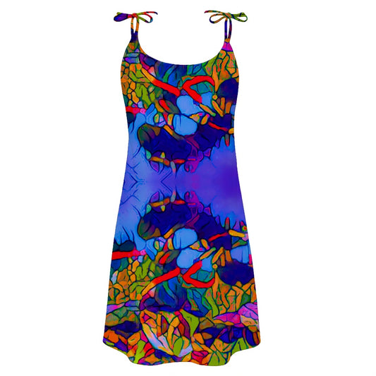 “Cerulean Spectrum” Women's Beach Tie Dress