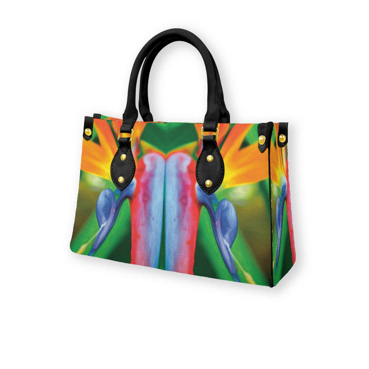 “Bird of Paradise” Women's Tote Bag With Black Handle