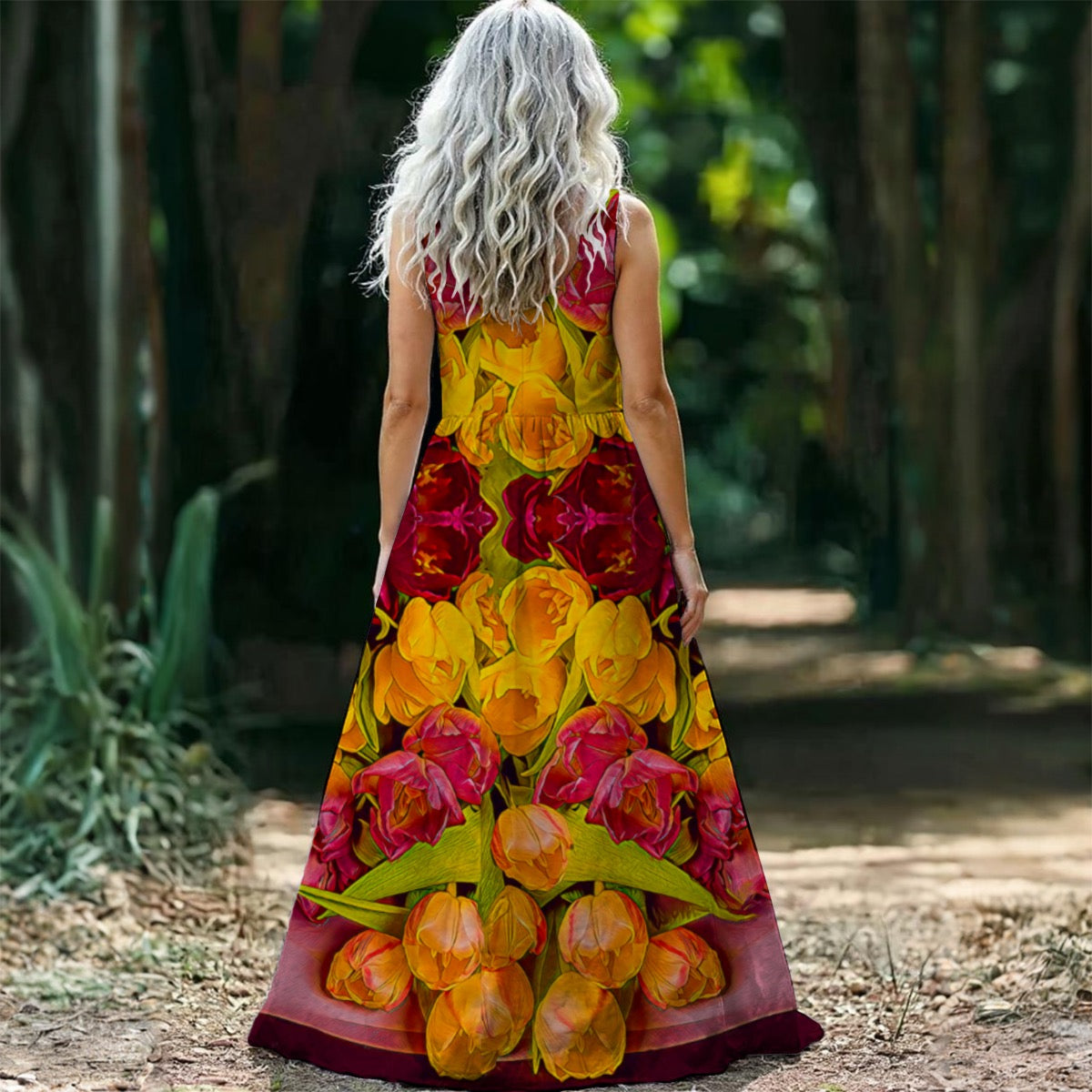 “Radiant Harmony” Women’s Sleeveless Maxi Dress