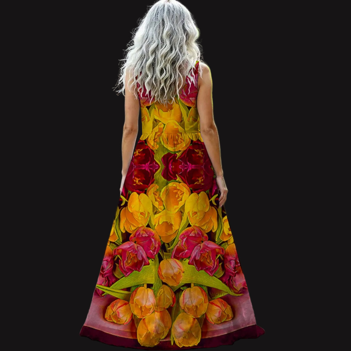 “Radiant Harmony” Women’s Sleeveless Maxi Dress