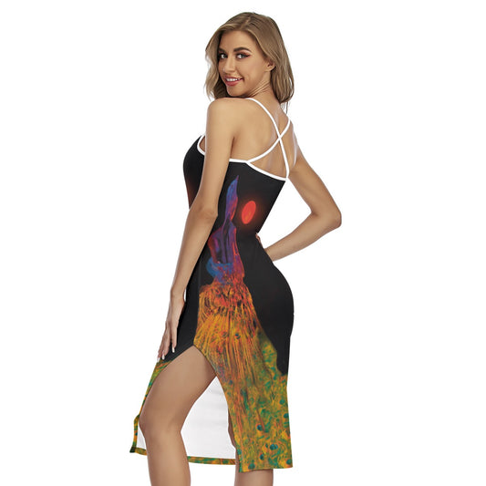 “Blood Moon” Women's Back Cross Cami Dress