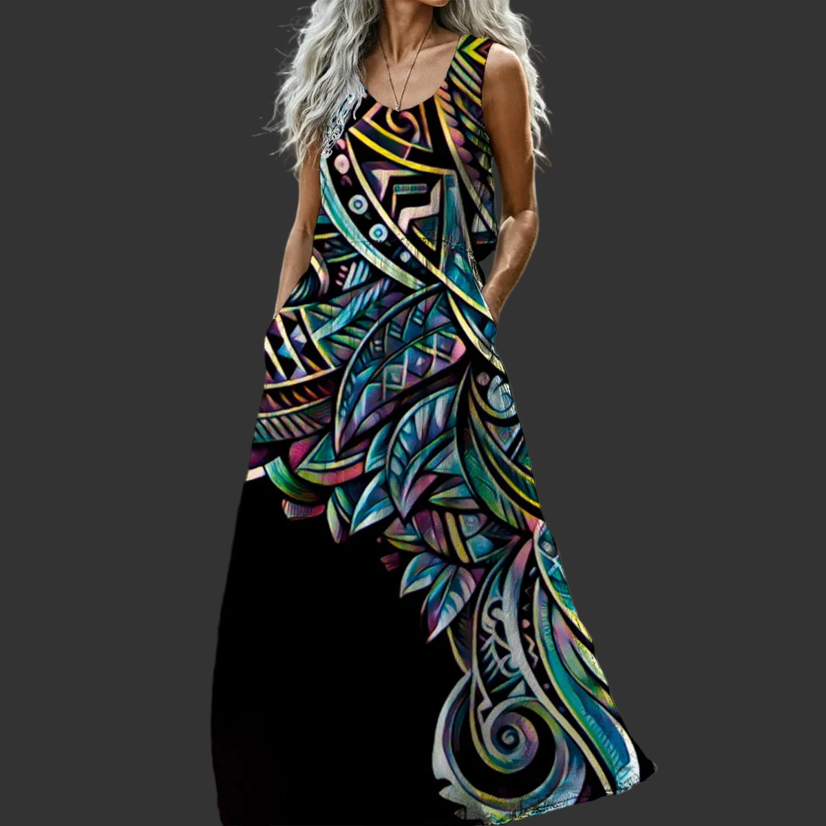 “Paua” Women’s Sleeveless Maxi Dress