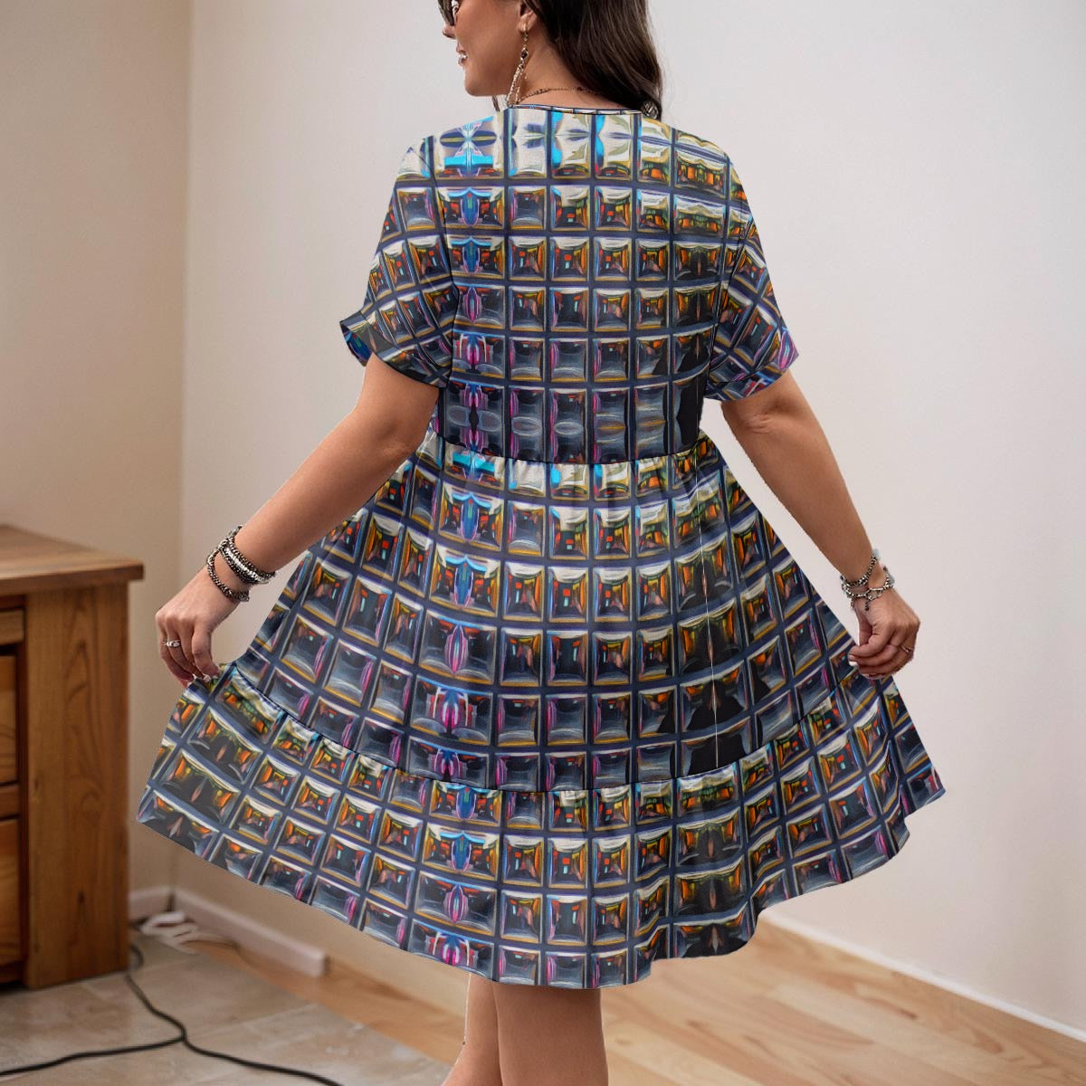 “Armoury” Women’s Floral V-Neck Short Sleeve Dress