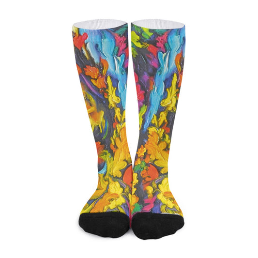 “Springtime Impasto” Unisex Long Socks