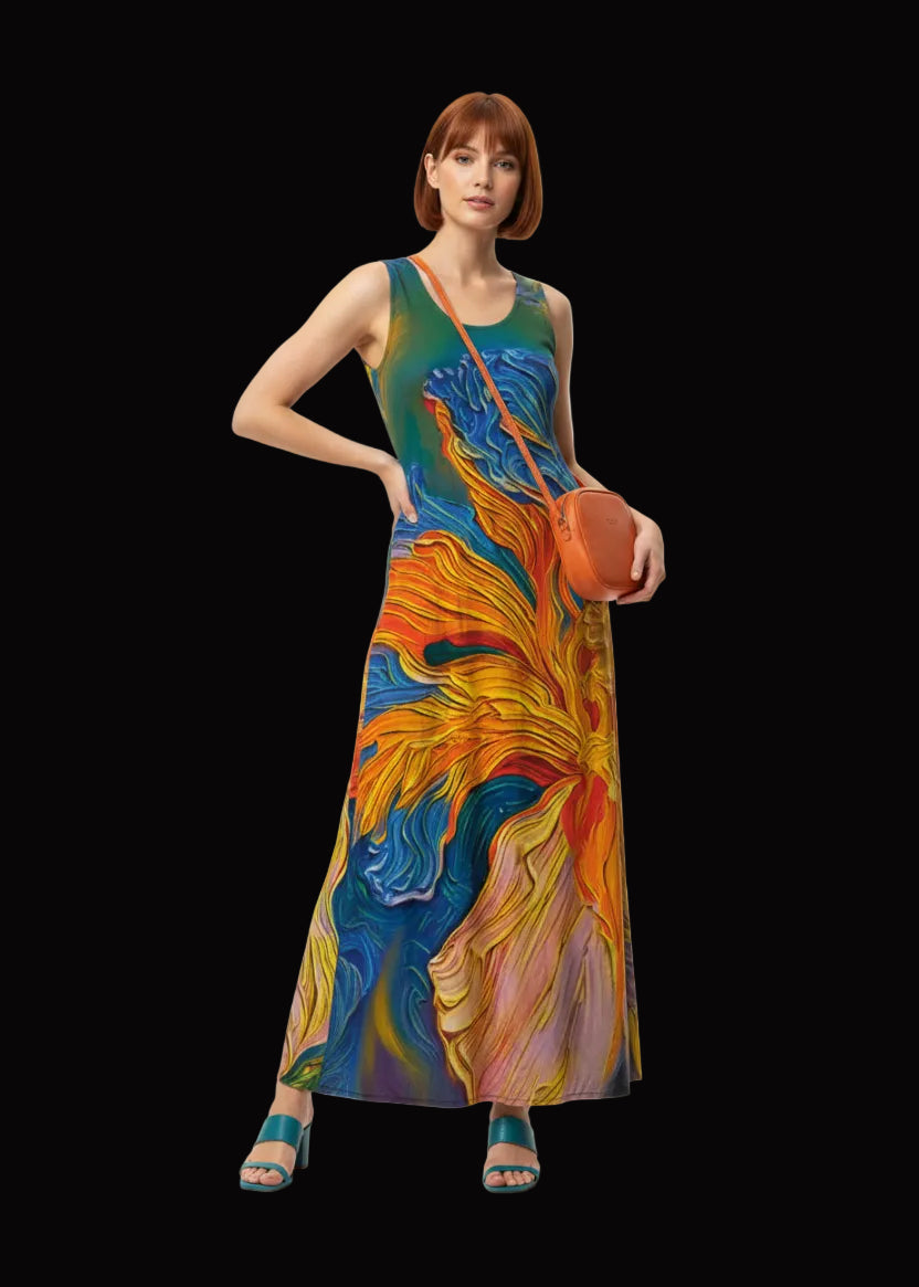 “Iris” Women’s Sleeveless Maxi Dress