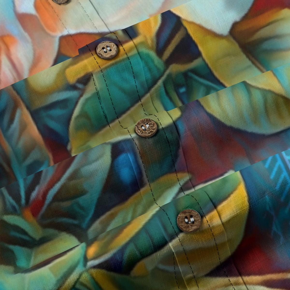 “Gardenia” Men's Casual Lapel Long Sleeve Shirt|125GSM Cotton