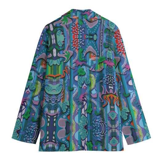 “Underwater Echoes” Women's Leisure Blazer | 245GSM Cotton