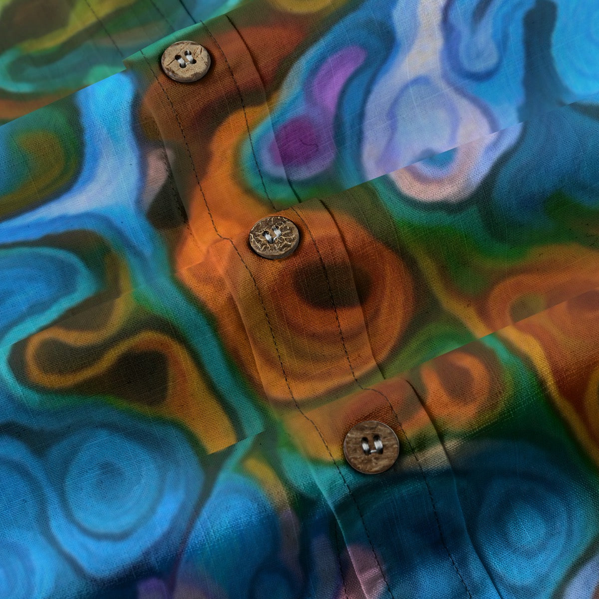 “Marbled Tide” Men's Breathable Cotton Shirt|125GSM