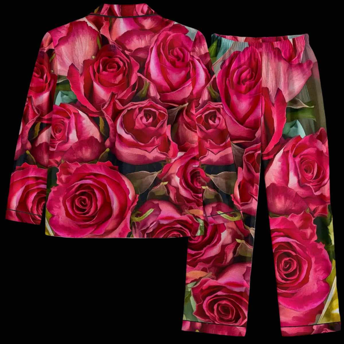 “Rose Red” Women's Satin Pajama Set