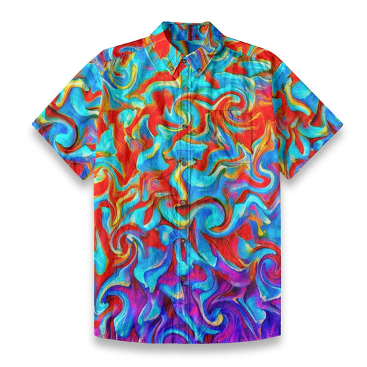 “Fire & Ice” Men's Breathable Cotton Shirt|125GSMb