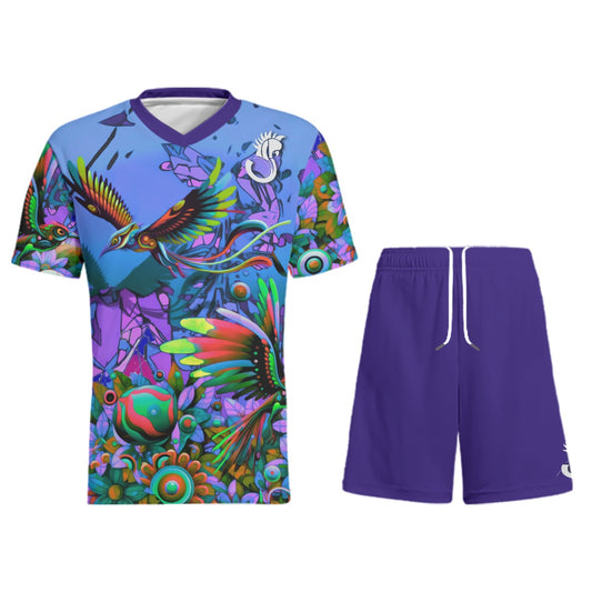 “Purple Garden of Delights” Children's Sports T-Shirt Set