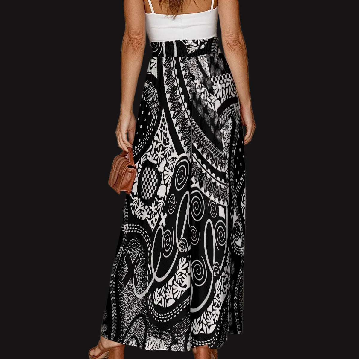 “Scribble” Women's Ruffled Wide-Leg Pants