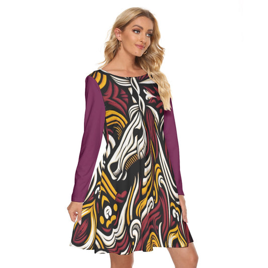 “Bronco” Women's Crew Neck Dress