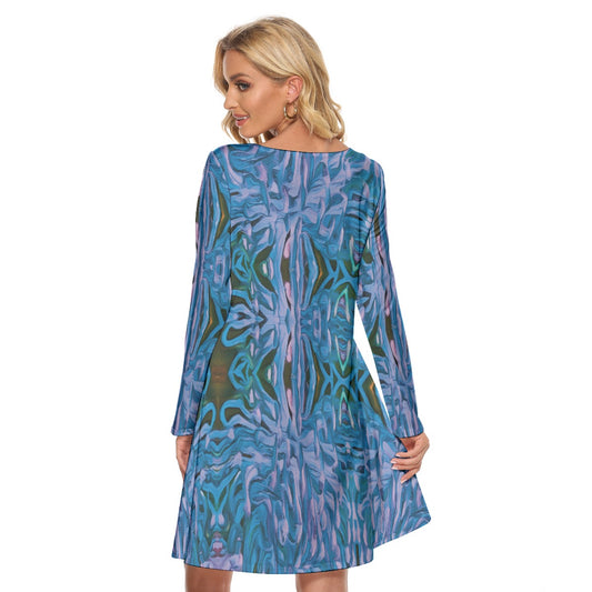 “Evening Paperbark” Women's Crew Neck Dress