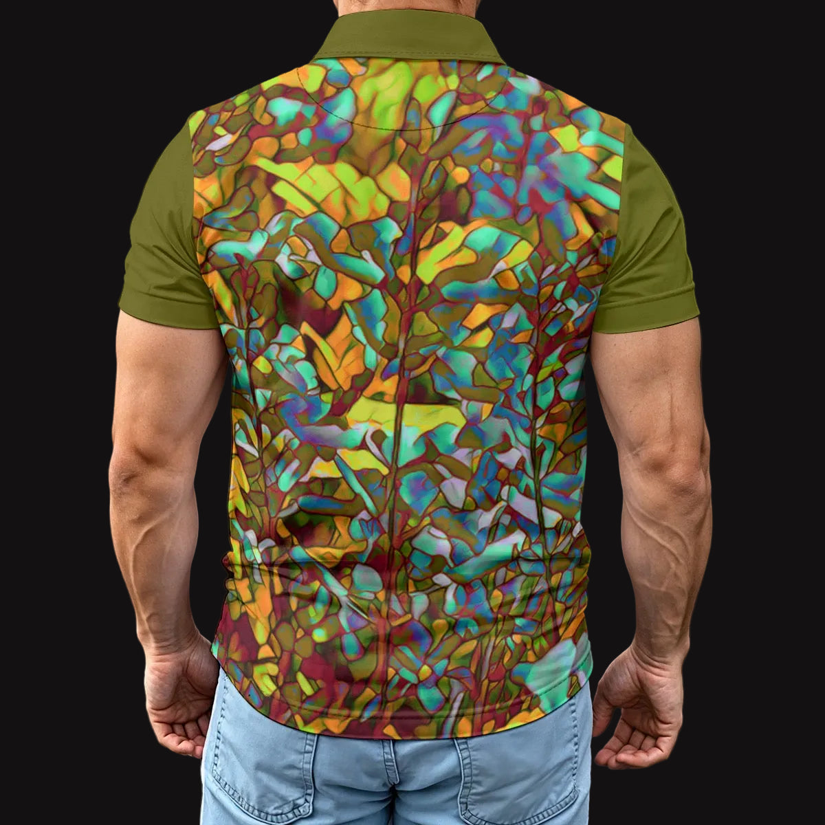 “Fractured Foliage” Men's Polo Shirt