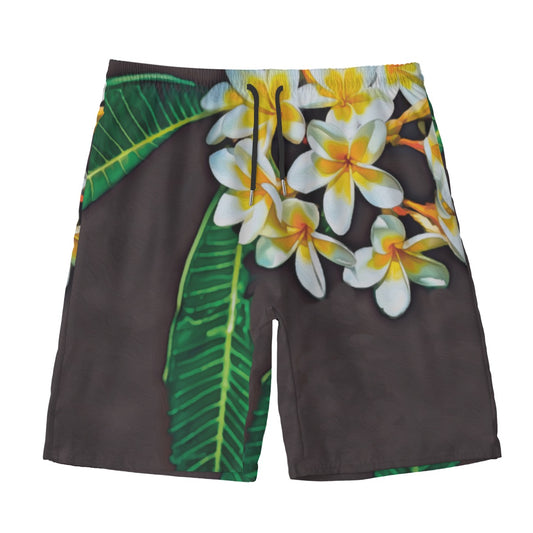âFrangipaniâ Menâs Beach Shorts With Lining
