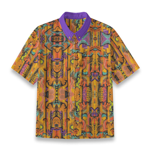 “Labyrinth” Mustard -Children's Shirt With Pocket | 125GSM Cotton