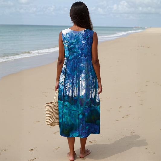 “Blue Forest” Women's Sleeveless Dress