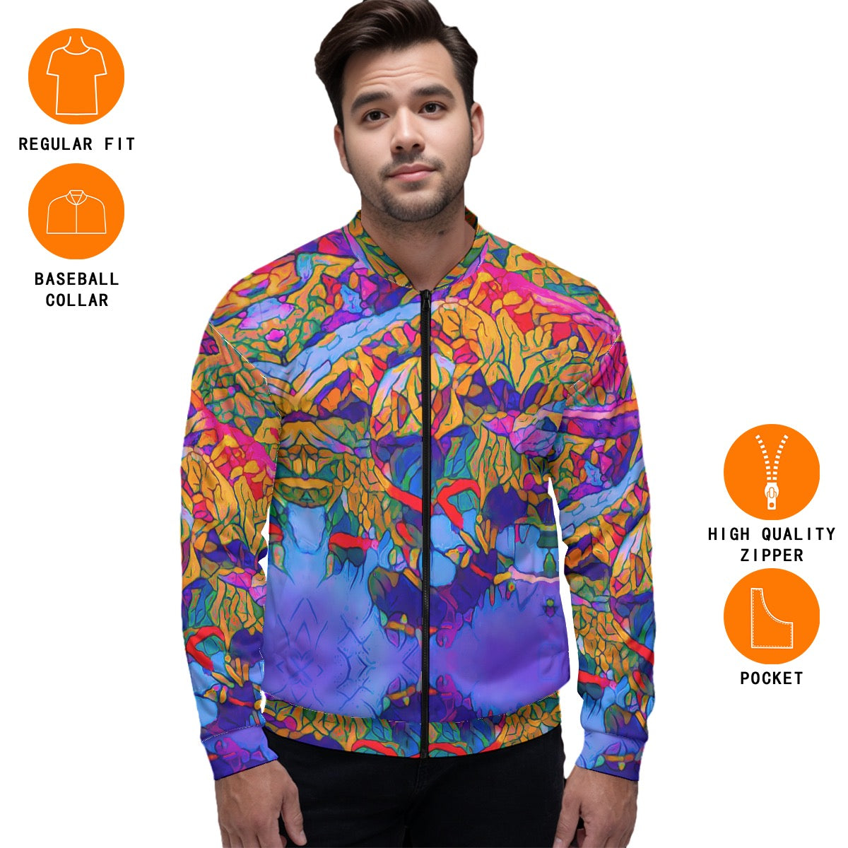 “Cerulean Spectrum” Unisex Bomber Jacket