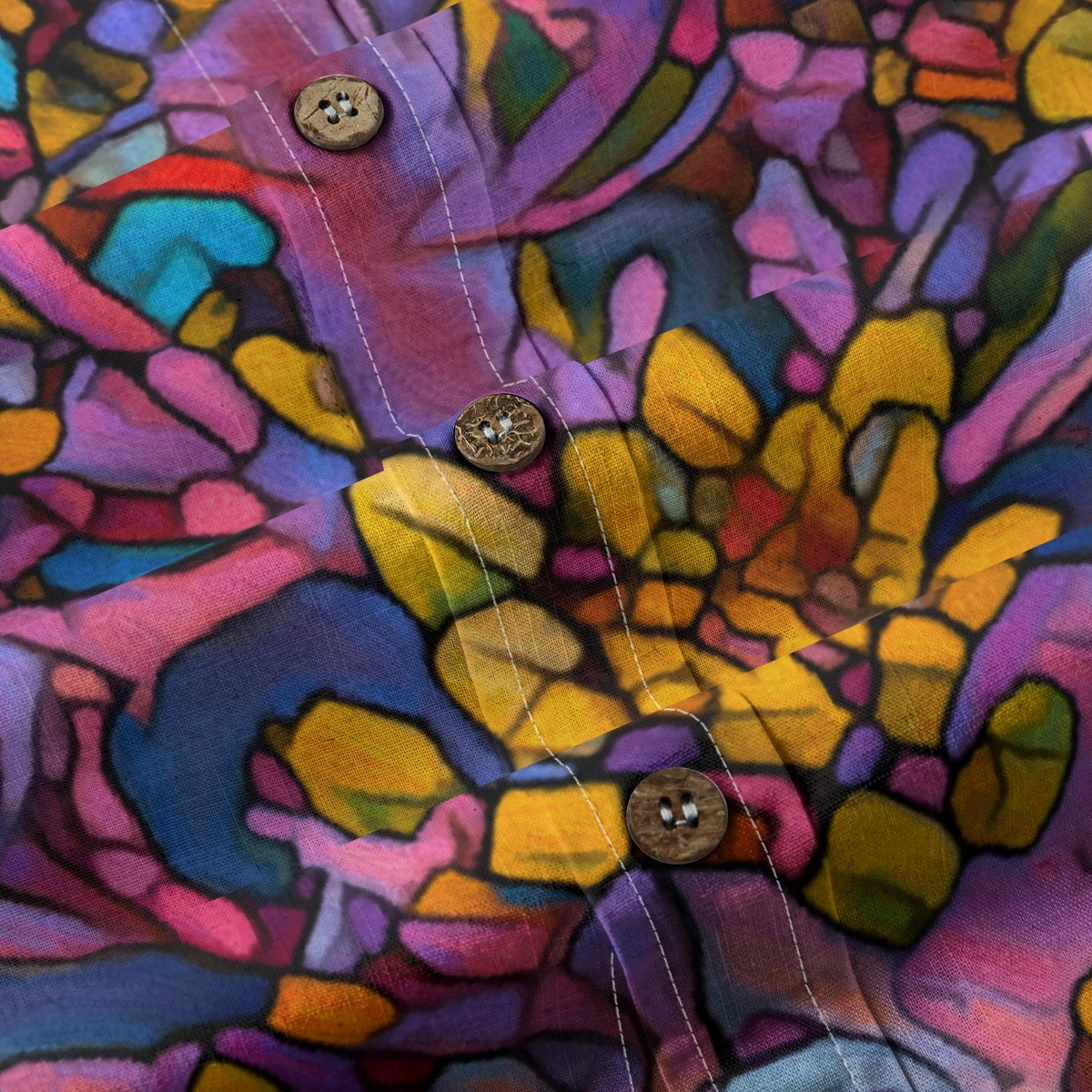 “Mosaic Pulse” Men's Breathable Cotton Shirt|125GSM