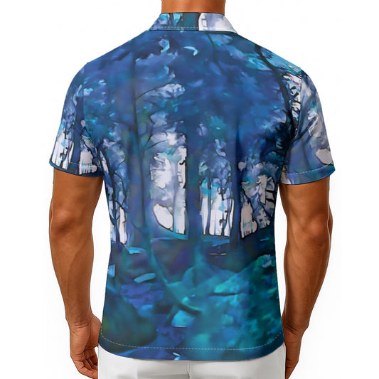 “Blue Forest” Men's Hawaiian Shirt