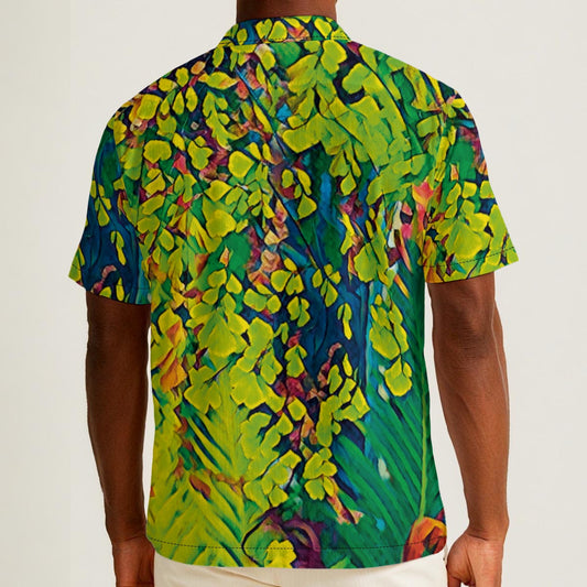 “Fern” Men's Hawaiian Shirt With Button Closure |115GSM Cotton poplin